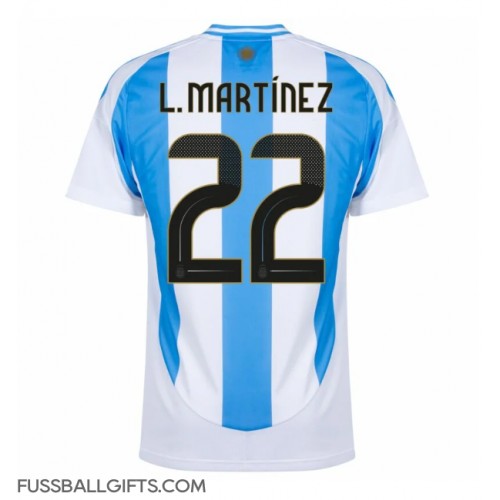 Argentinien Lautaro Martinez #22 Fußballbekleidung Heimtrikot Copa America 2024 Kurzarm